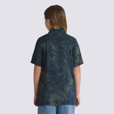 送料無料商品 |  公式 オンライン Blues Dress Ss Collar Camp Loose Camisa Dark Infantil Forest XLサイズ以上
