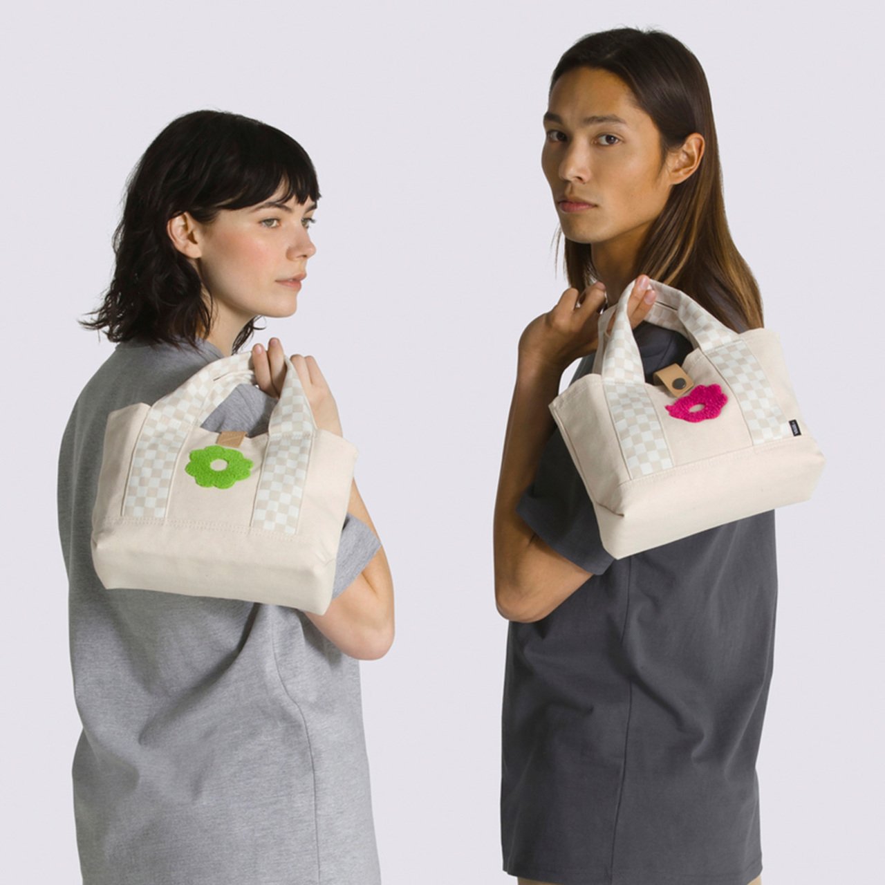 Bolsa Mended Checkerboard Mini Tote Marshmallow