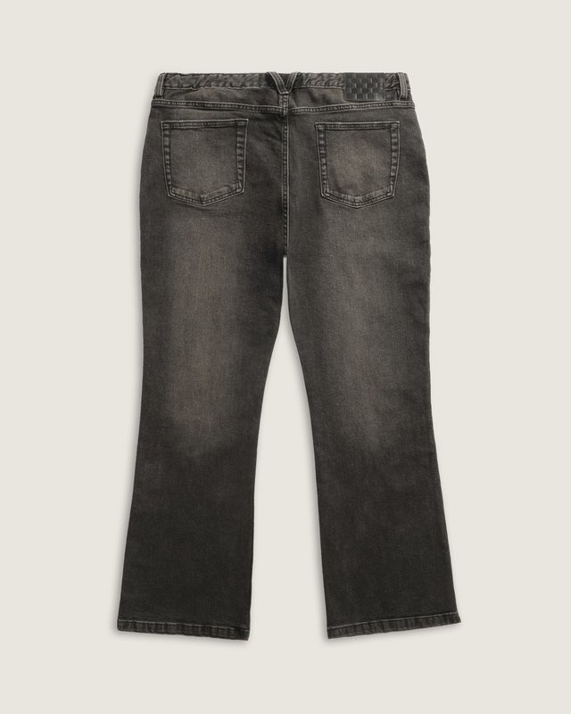 Calça Check 5 Mid Rise Flare Washed Black