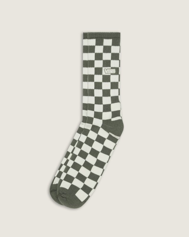 Meia Checkerboard Crew Pine Forest