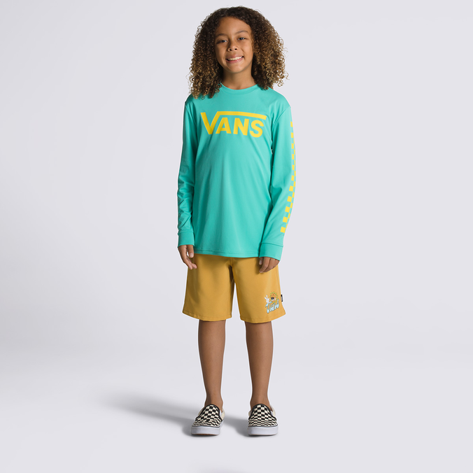 Camiseta Vans Classic Checker Sun Ls Waterfall Infantil