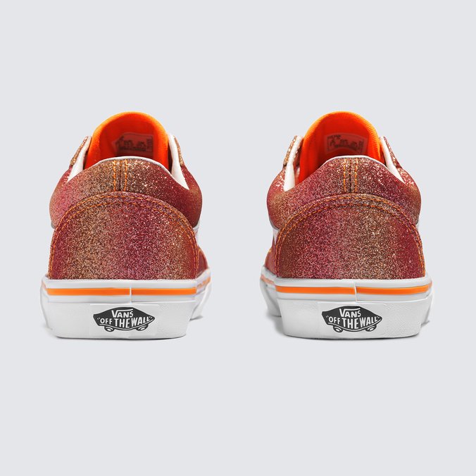 Tênis Old Skool Infantil Sunrise Glitter Heart Tie Dye Multi White