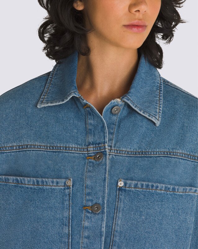 Jaqueta Raynes Denim Crop Jacket Upland Stonewash