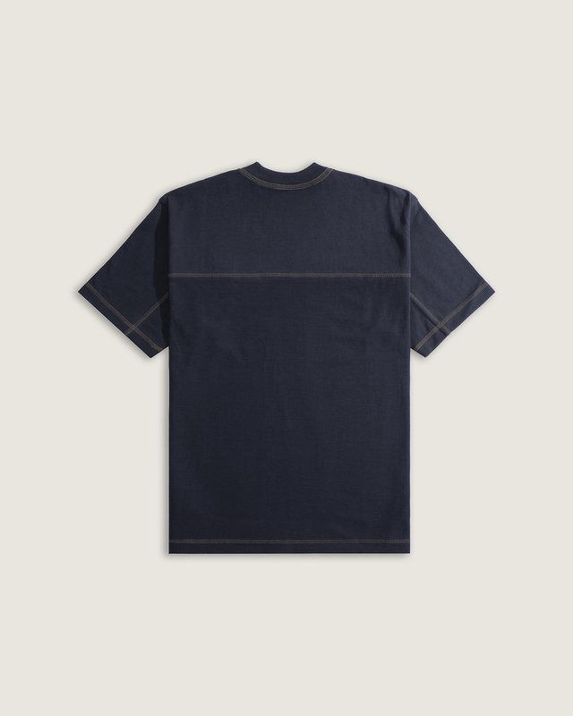 Camiseta Manga Curta Contrast Stitch Loose Charcoal Grey