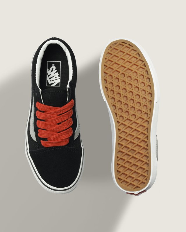 Tênis Old Skool Kids Retro Pop Black Red Infantil