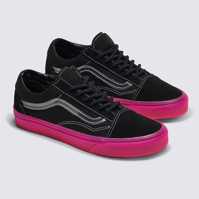 Hot pink old skool vans sale