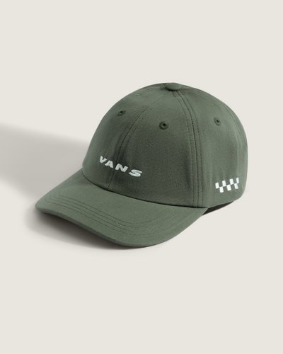 O Boné Check Side Curved Bill Jockey Pine Forest adota o formato clássico de seis painéis e adiciona a respirabilidade da tela com um toque especial - bordados exclusivos Vans na parte frontal e lateral. Estrutura leve e aba curva completam o ajuste.