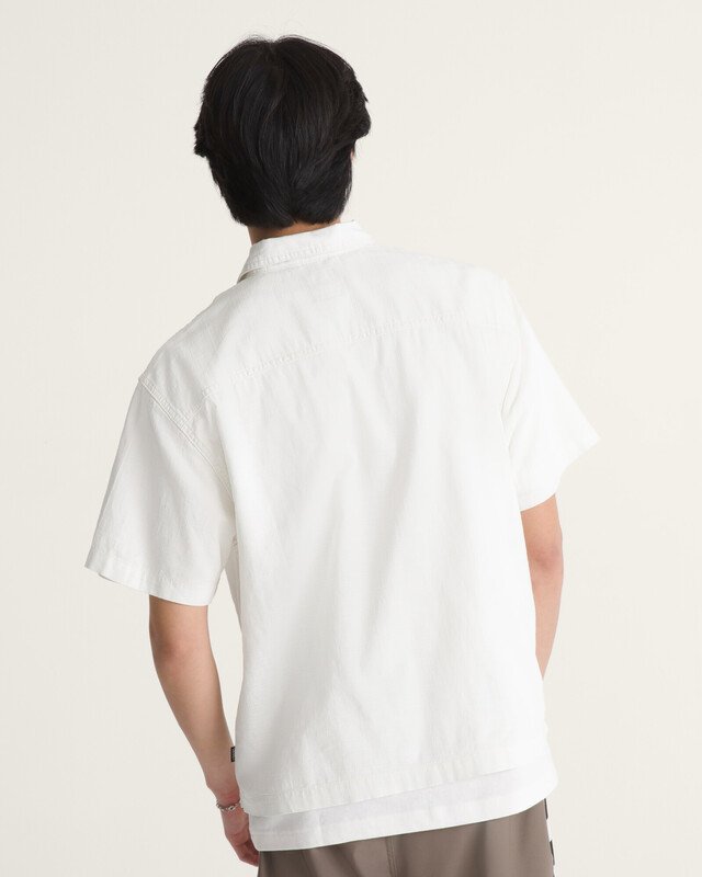 Camisa Manga Curta Larkspur Textured Solid Marshmallow