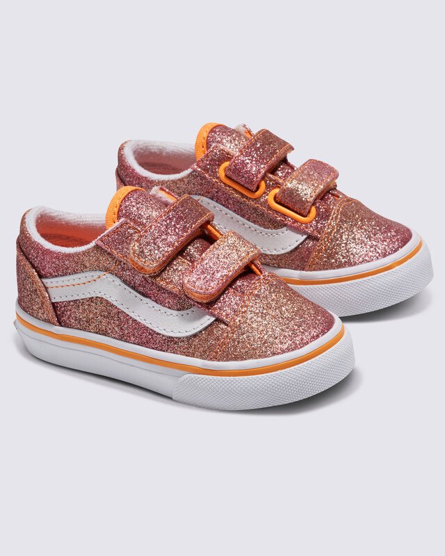 Tênis Old Skool V Infantil Sunrise Glitter Heart Tie Dye Multi White