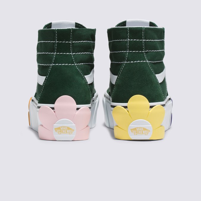 Tenis Sk8 Hi Tapered Stackform Oversized Floral Green Multi Vans