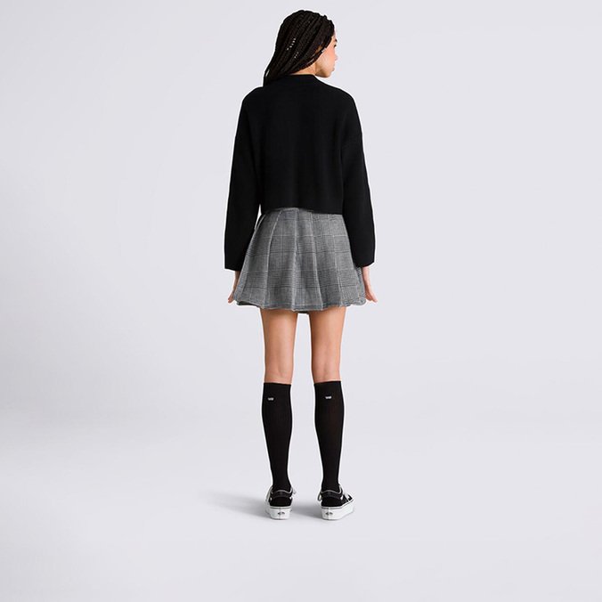 Saia Nina Plaid Pleated Black