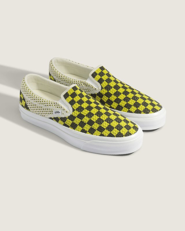 Tênis Slip-On Checkerboard Black Yellow