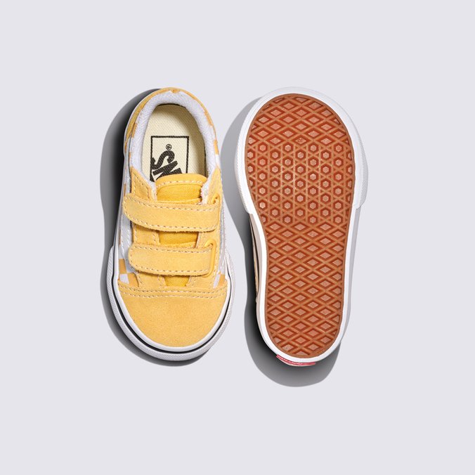 Tênis Old Skool Banana Crem Checkerboard Deep Teal Infantil