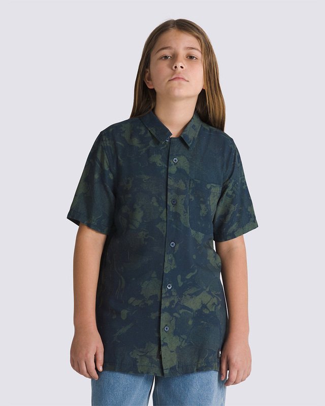 Camisa Loose Camp Collar Ss Dress Blues Dark Forest Infantil