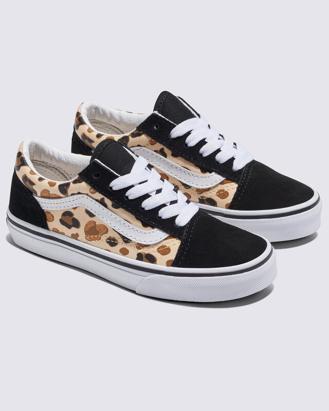 Tênis Old Skool Leopard Glitter Black Brown Infantil