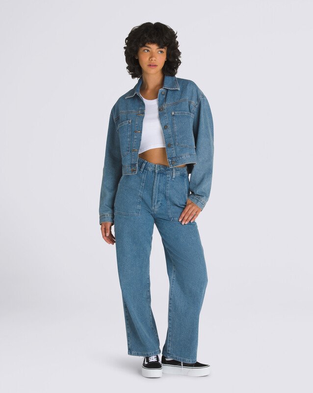 Jaqueta Raynes Denim Crop Jacket Upland Stonewash