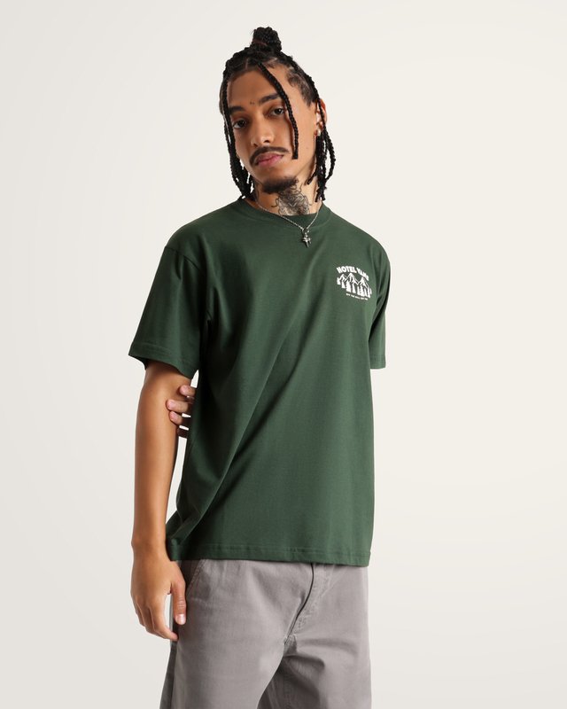 Camiseta Manga Curta Hotel Vans Oil Green