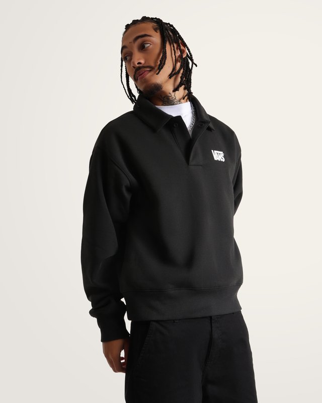 Moletom Polo Fleece Pullover Black