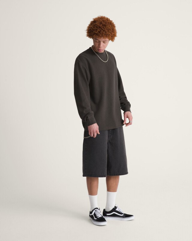 Bermuda Check-5 Baggy Denim Short Washed Black