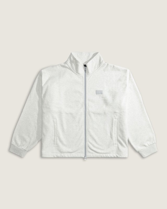 Moletom Full Zip Mock Neck Fleece Ash Heather
