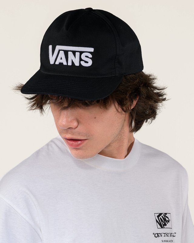 Boné Drop V Logo Snapback Black