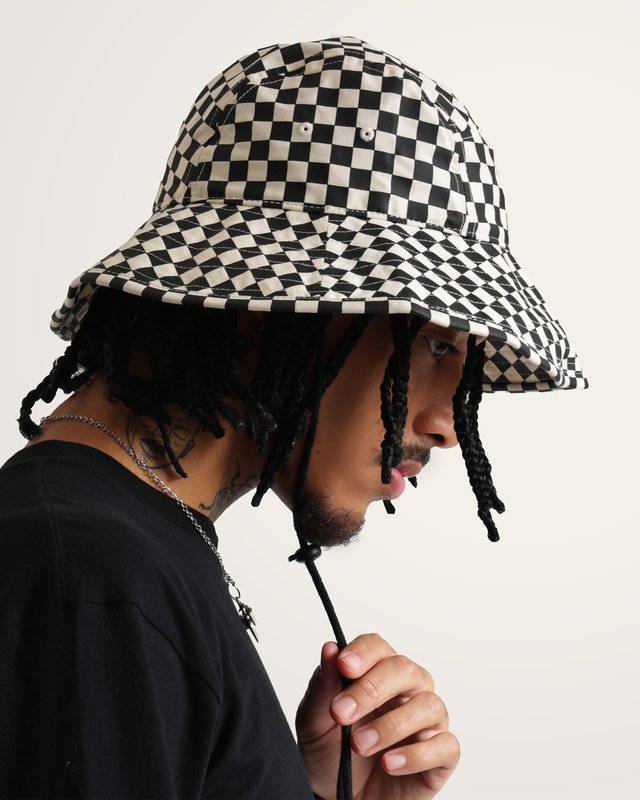 Chapéu Larkspur Wide Brim Black White