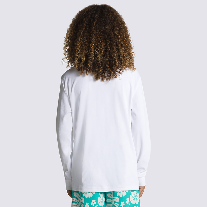 Camiseta Vans Classic Checker Sun Ls White Waterfall Infantil