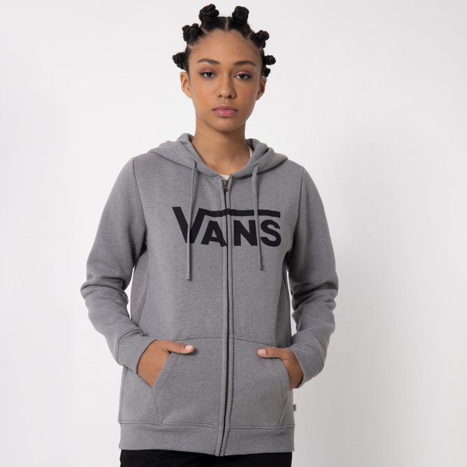 Moletom Flying V Zip Hoodie Grey Heather