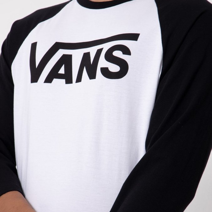 Camiseta Vans Classic Raglan White Black