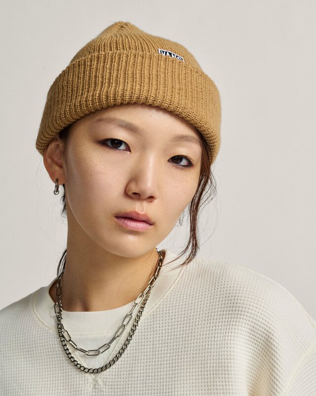 Touca Hex Patch Cuff Beanie Warm Taupe