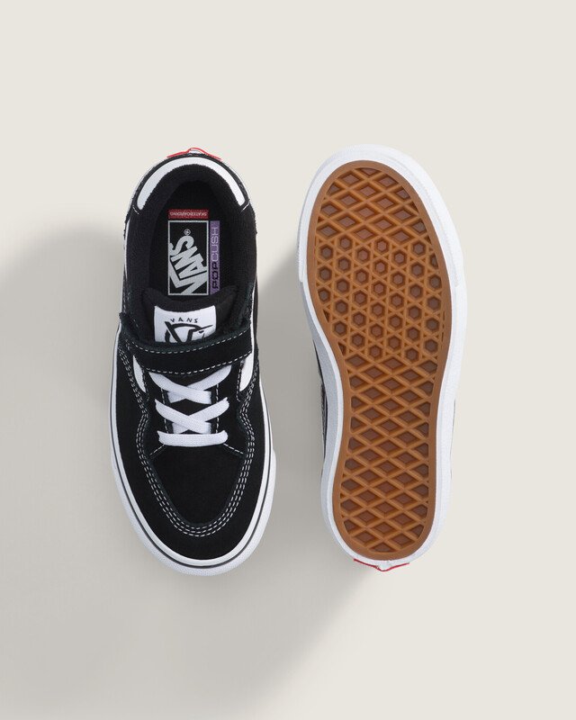 tênis skate rowan leather black white Infantil