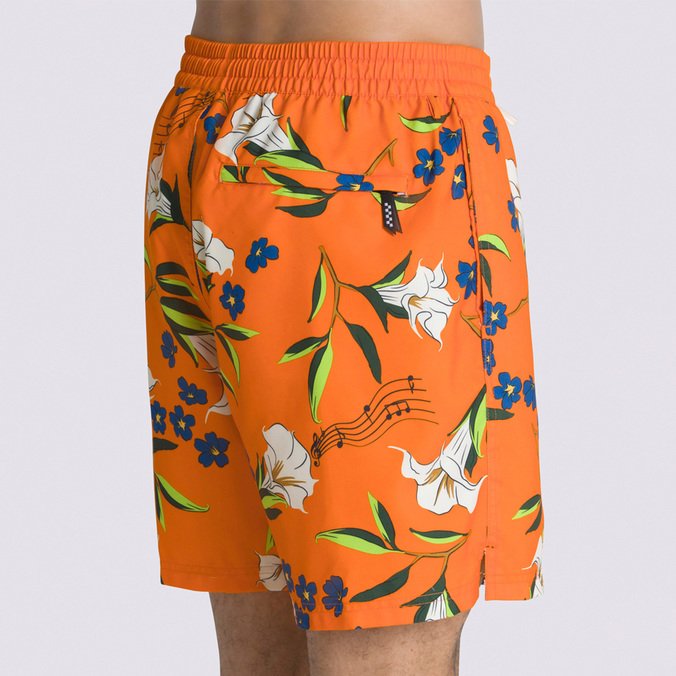 Boardshort Primary Print Elastic Trumpet Floral Harvest Pumpkin