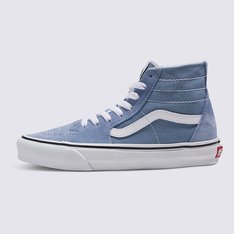 A Coleção Color Theory permite que você crie uma história de cores única combinando tons vibrantes e inesperados com nossos estilos icônicos de calçados. Feito com uma combinação clássica de lona e camurça, este Sk8-Hi Tapered honra nossa silhueta de cano alto slim enquanto oferece um visual fresco que aumenta o apelo deste sapato revolucionário.