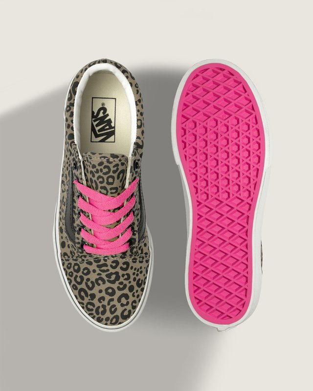 Tênis Old Skool Leopard Pink Velvet Infantil