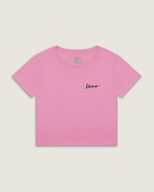 Camiseta Manga Curta Baby Tee Classic Script Pink Fizz | Vans