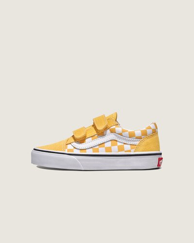 Ícone SideStripe™ para a próxima geração.

O tênis Big Kids Old Skool V Checkerboard reduz o estilo original de 1977, trazendo a icônica Sidestripe™ e a silhueta de cano baixo para uma nova geração. Com a mesma construção durável e design inspirado no skate, tornou-se um favorito muito além do skate, combinando estilo e versatilidade para cada cenário e cenário.
