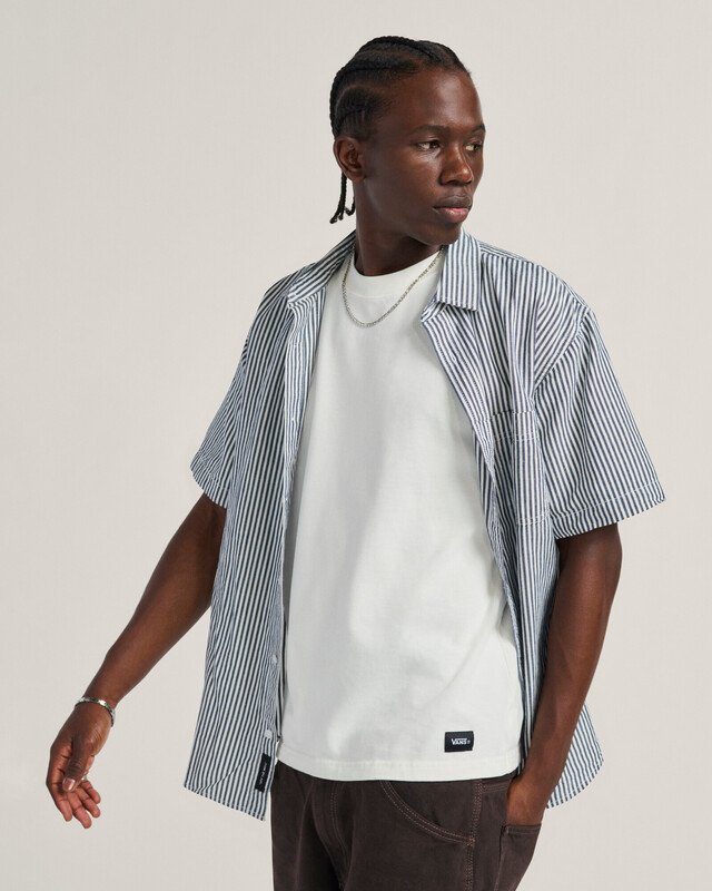 Camisa Lawson Stripe Ss Woven White Dress Blues