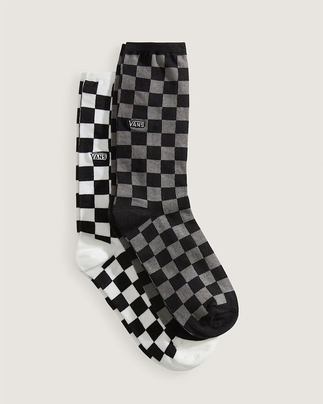 Meia Ticker Crew Black White (2 pares)