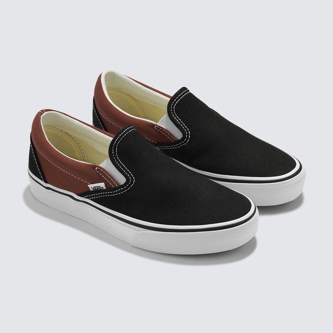 国内配送 VANS CLASSIC SLIP-ON 2-TONE RED OCHR Vans Slip-On 2-Tone Skate Shoe - Gray / Red | Journeys
