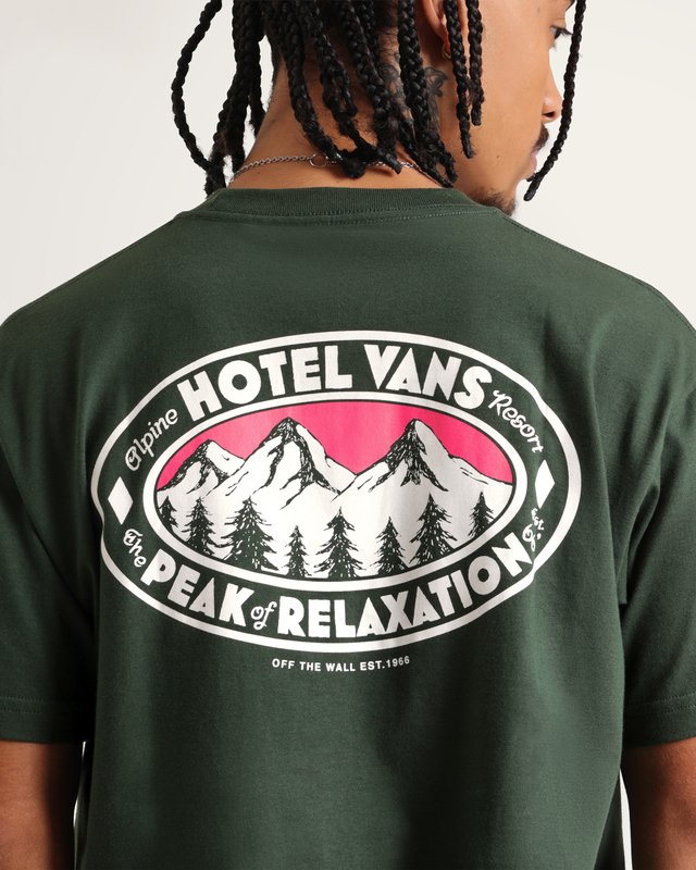 Camiseta Manga Curta Hotel Vans Oil Green