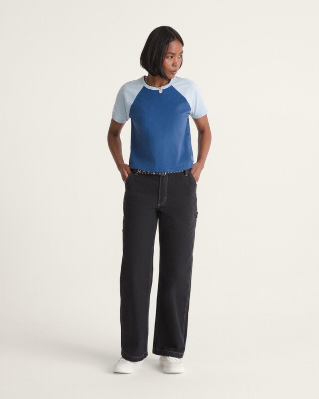 Calça Chore Mid Rise Straight Black