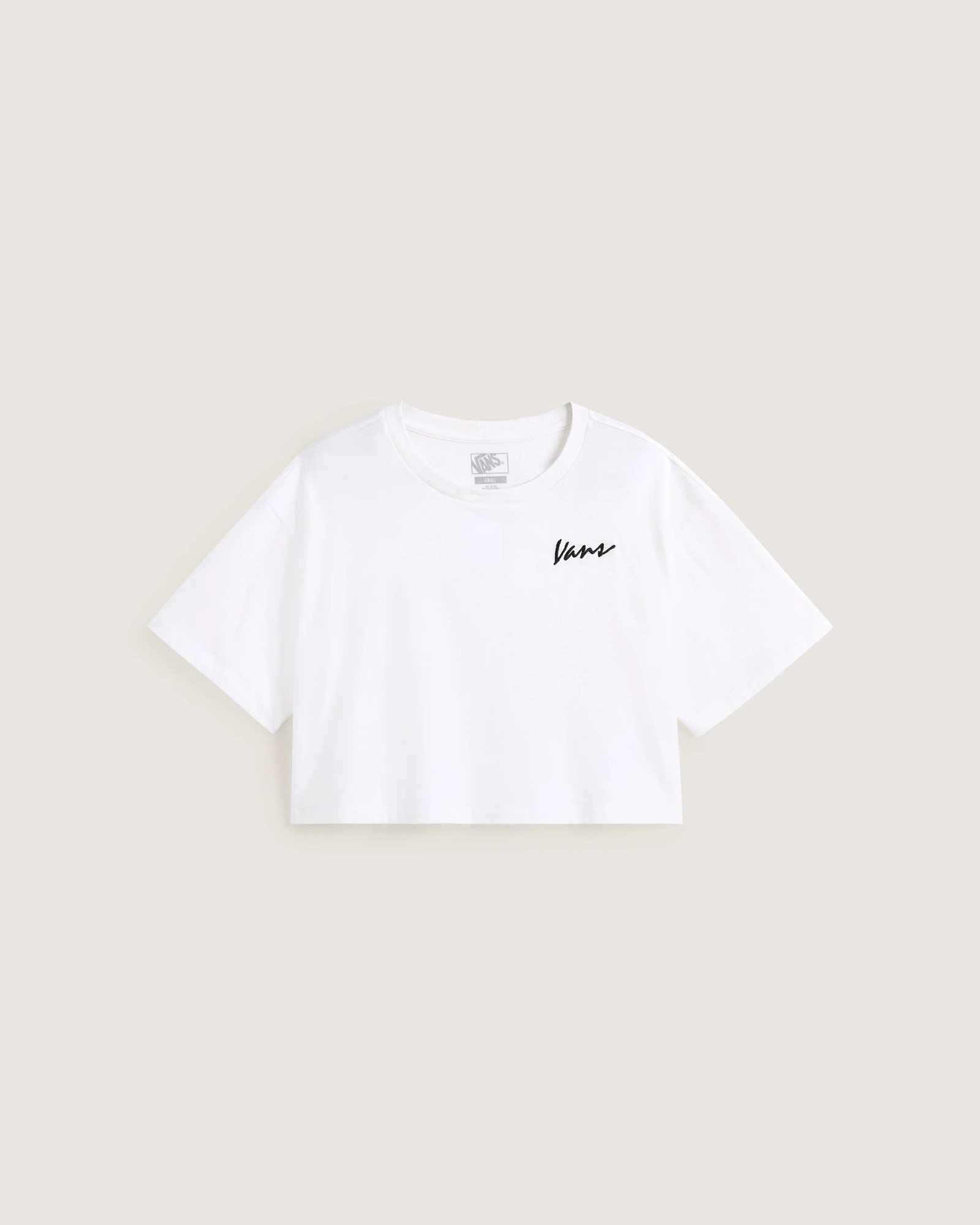 Camiseta Manga Curta Baby Tee Classic Script White | Vans