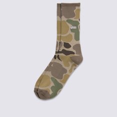 Combine os seus clássicos com uma meia que carrega o lifestyle Vans por onde for. O par perfeito com toda a autenticidade Vans traz a icônica estampa camuflada. Possui ponteira, calcanhares e contorno das caneleiras em marrom, com assinatura Vans® em “Drop V” bordada na parte superior do cano.