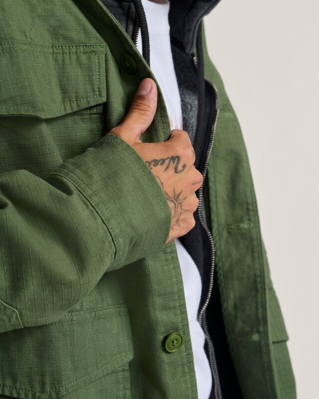 Camisa Skate Atiba Haze Military Overshirt Ls Pine Forest Beyond