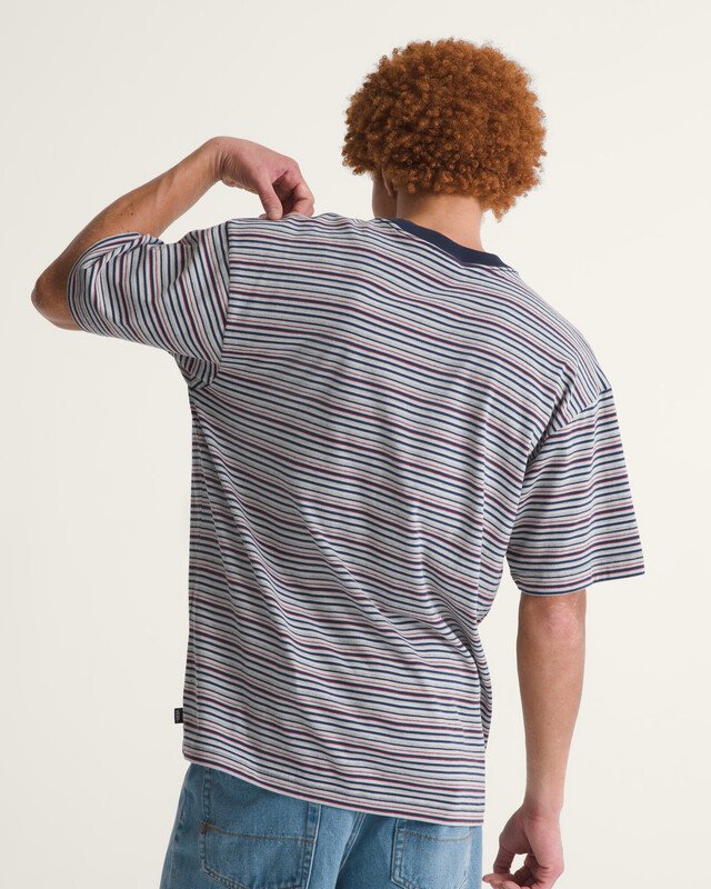 Camiseta Manga Curta Cameron Stripe Parisian Night Cement Heather