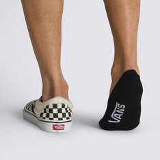 Combine os seus tênis Vans com o pack de meias que carrega o Lifestyle Vans por onde for. Pack com três pares que traz estilo para todos os seus clássicos Vans. A Meia Super No Show 36/40 Black agrega estilo para todas as ocasiões. O pack possui três pares de meias soquetes em tecido estilo sapatilhas clássicas pretas. Traz assinatura Vans em “Drop V” estampada na sola. Os modelos vestem da numeração 36 ao 40.