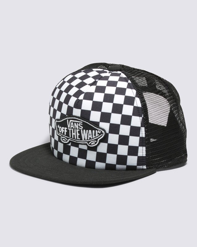 Boné Classic Patch Trucker Plus Infantil Black White Checkerboard
