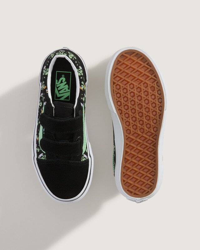 Tênis Old Skool Kids Glow Cosmic Cruisers Black Green Infantil
