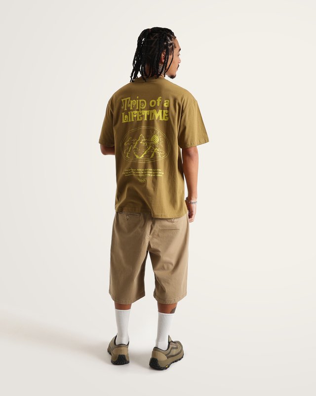 Camiseta Manga Curta Trip Out 66 Olive Brown