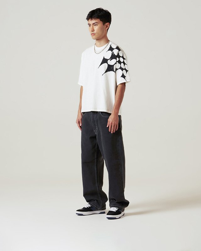 Camiseta Skate Splatter Web Short Ss Tee Marshmallow